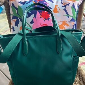 Kate Spade nylon hunter green satchel